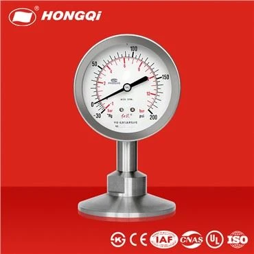 گیج فشار دیافراگم Hygeian با بدنه و حلقه فولادی AISI 304SS